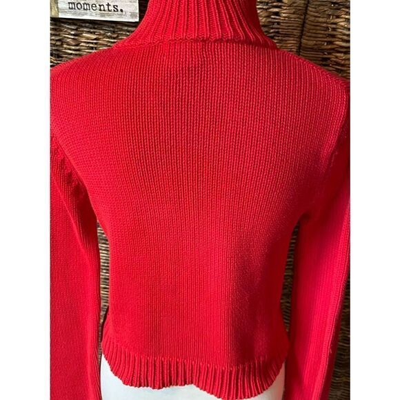 Esprit Vintage (Deadstock) Full Zip Long Sleeve 100% Cotton Mock Collar Red Card - Picture 6 of 11